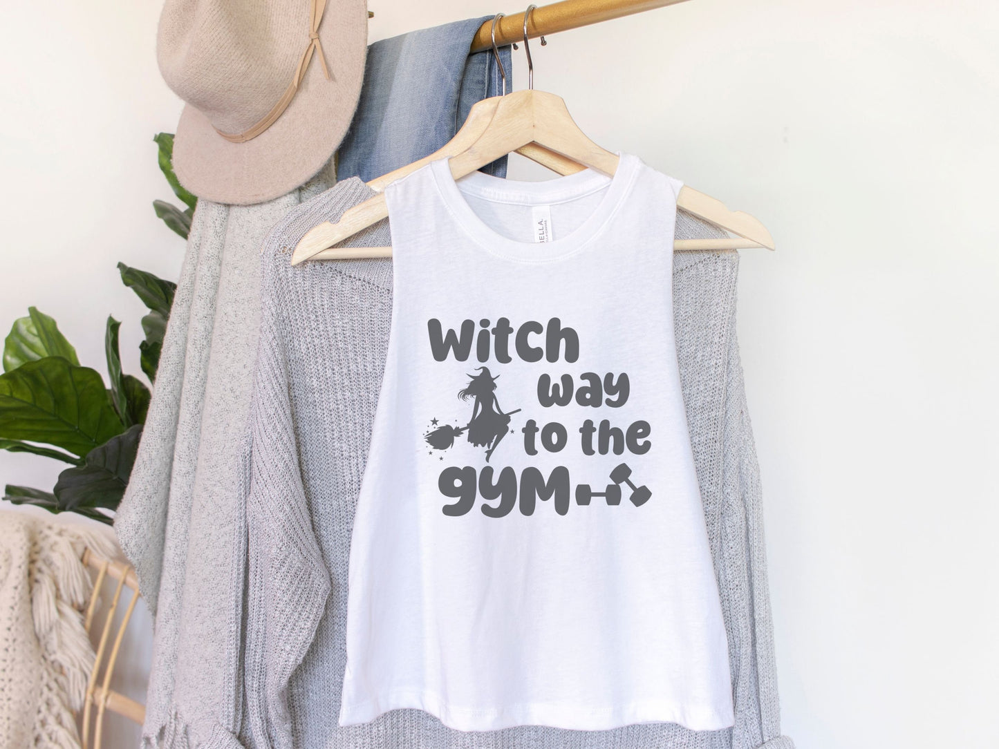 Witch Way to the Gym Halloween Workout Crop Tank Top