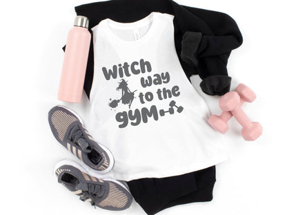 Witch Way to the Gym Halloween Workout Crop Tank Top