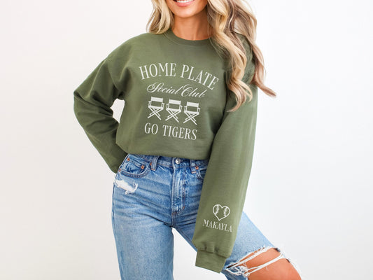 Softball Mom Sweatshirt with Sleeve Design