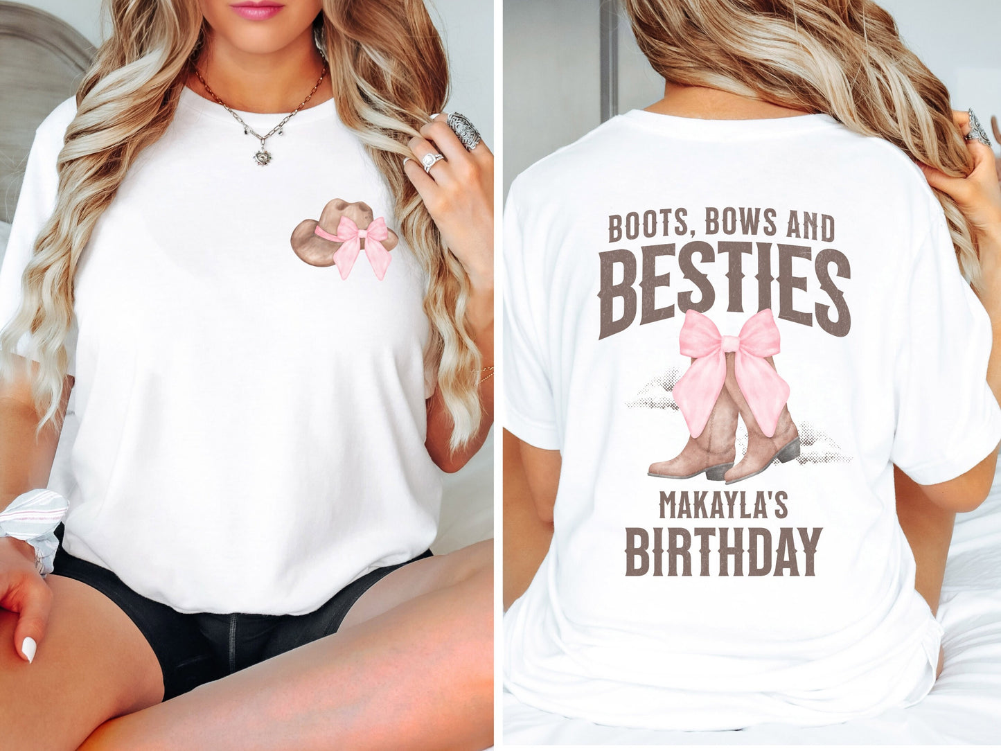 Custom Coquette Cowgirl Birthday Shirt