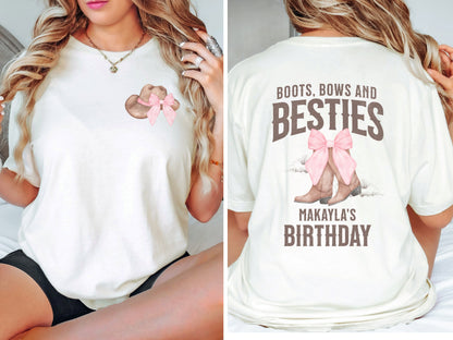 Custom Coquette Cowgirl Birthday Shirt