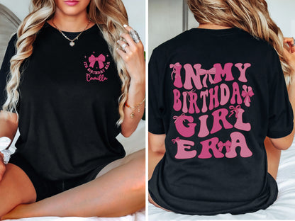 Personalized Birthday Girl Tee - Coquette Bow In My Birthday Girl Era Shirt