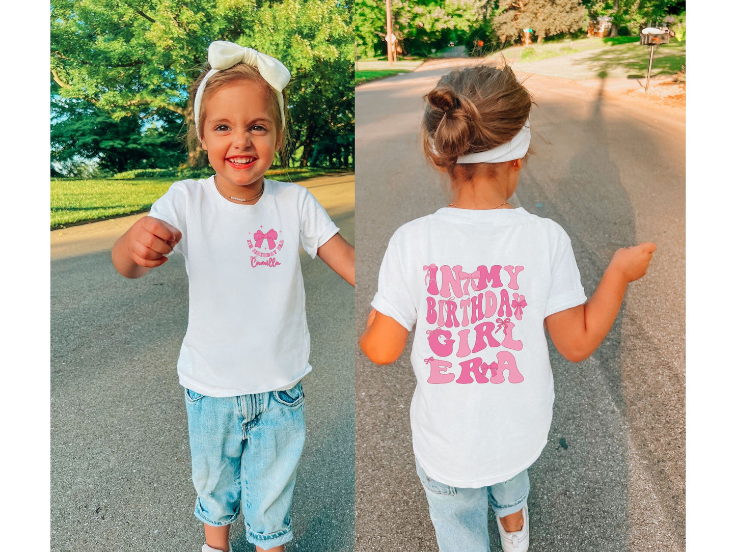 Personalized Birthday Girl Tee - Coquette Bow In My Birthday Girl Era Shirt