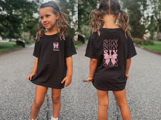 Personalized Coquette Bow 6th Birthday Shirt