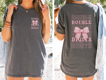 Personalized Double Digits Coquette Bow Shirt