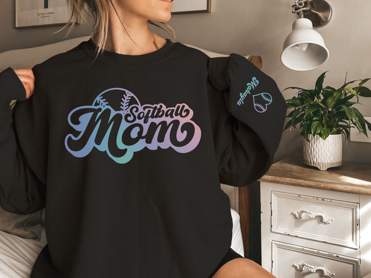 Personalized Softball Mom Sweatshirt