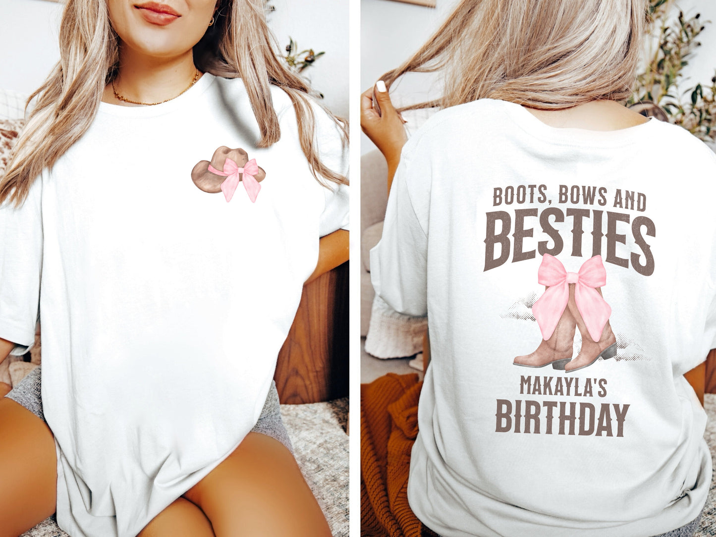 Custom Coquette Cowgirl Birthday Shirt