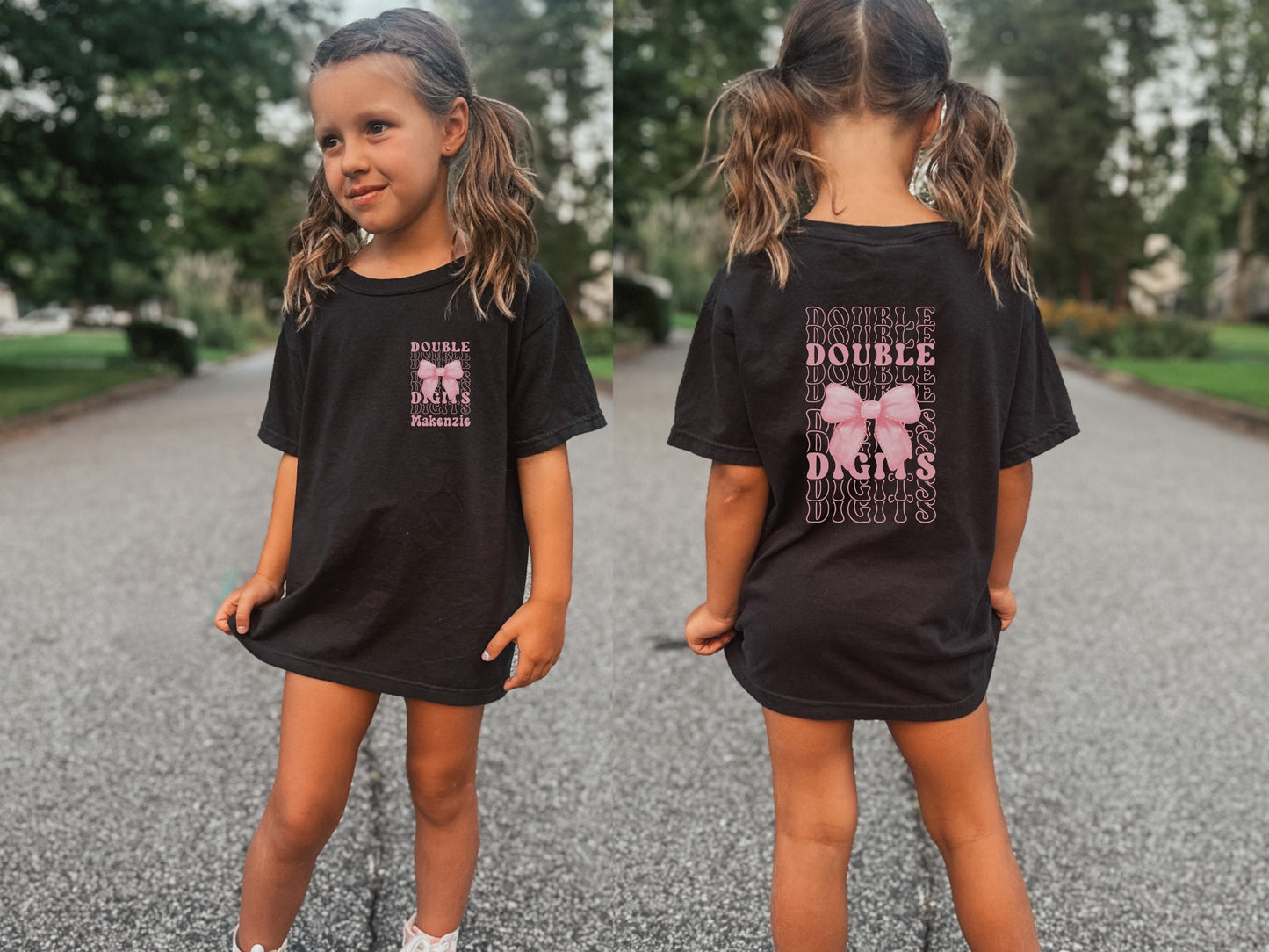 Personalized Double Digits Coquette Bow Shirt