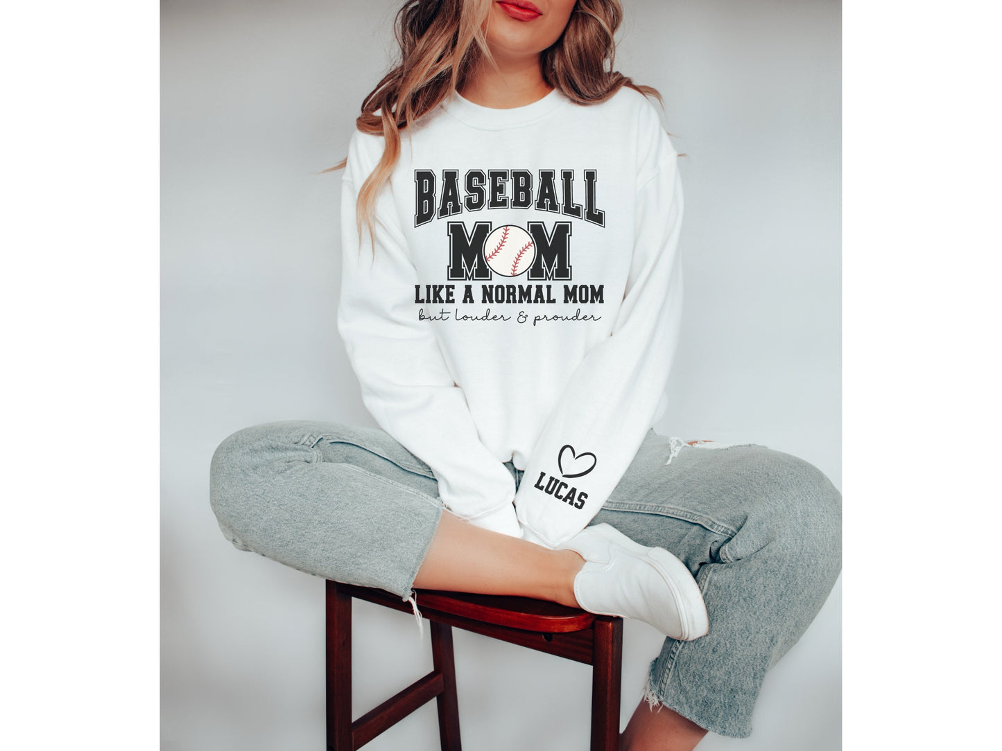 Baseball Mom Sweatshirt Like a Normal Mom But Louder and Prouder