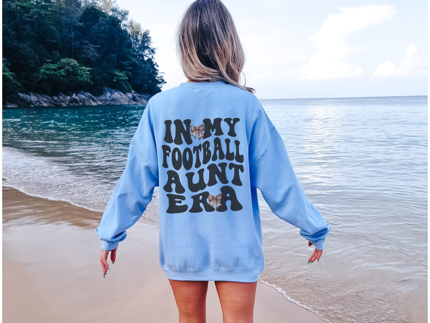 In My Football Aunt Era Bow Coquette Sweatshirt