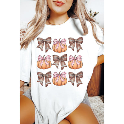 Football Bow Pumpkin Shirt