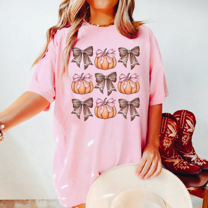 Football Bow Pumpkin Shirt