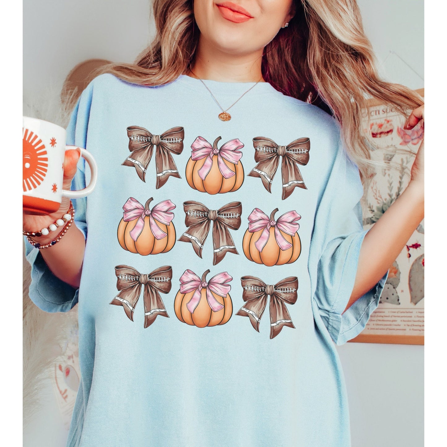 Football Bow Pumpkin Shirt