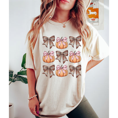 Football Bow Pumpkin Shirt