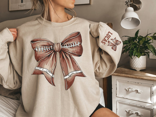 Football Bow Sweatshirt