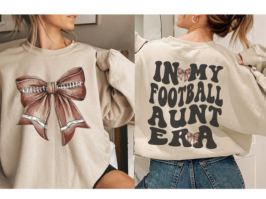 In My Football Aunt Era Bow Coquette Sweatshirt