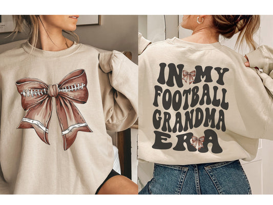 In My Football Grandma Era Bow Coquette Sweatshirt