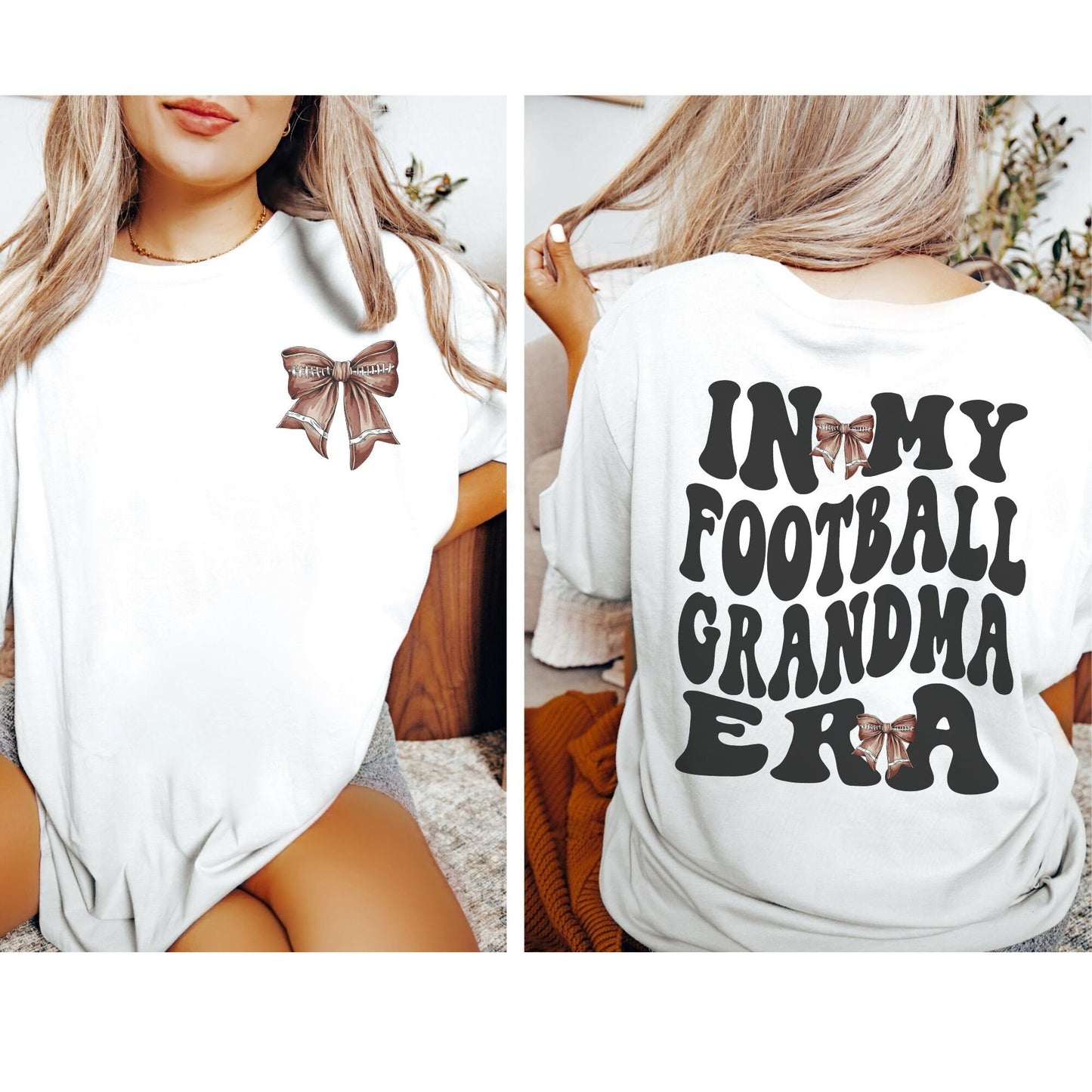 In My Football Grandma Era Bow Coquette Shirt