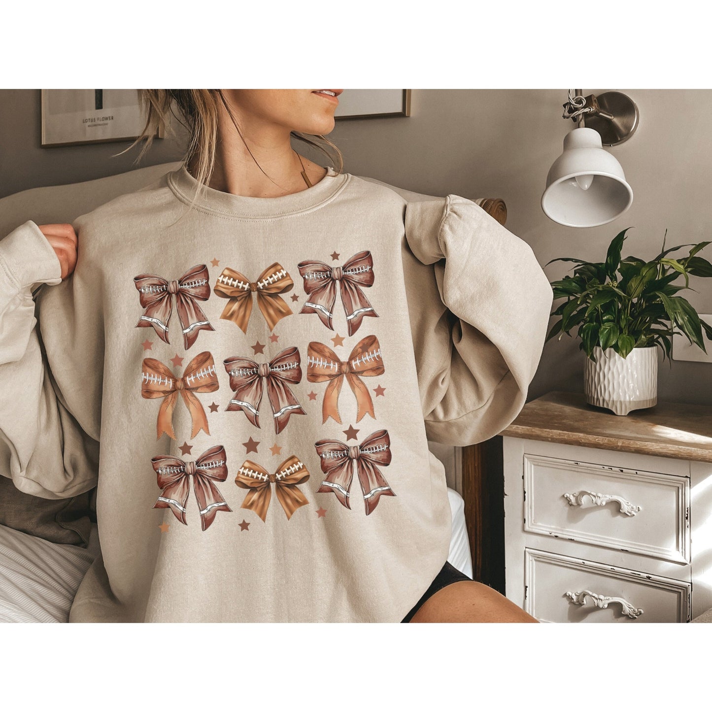 Football Bow Sweatshirt