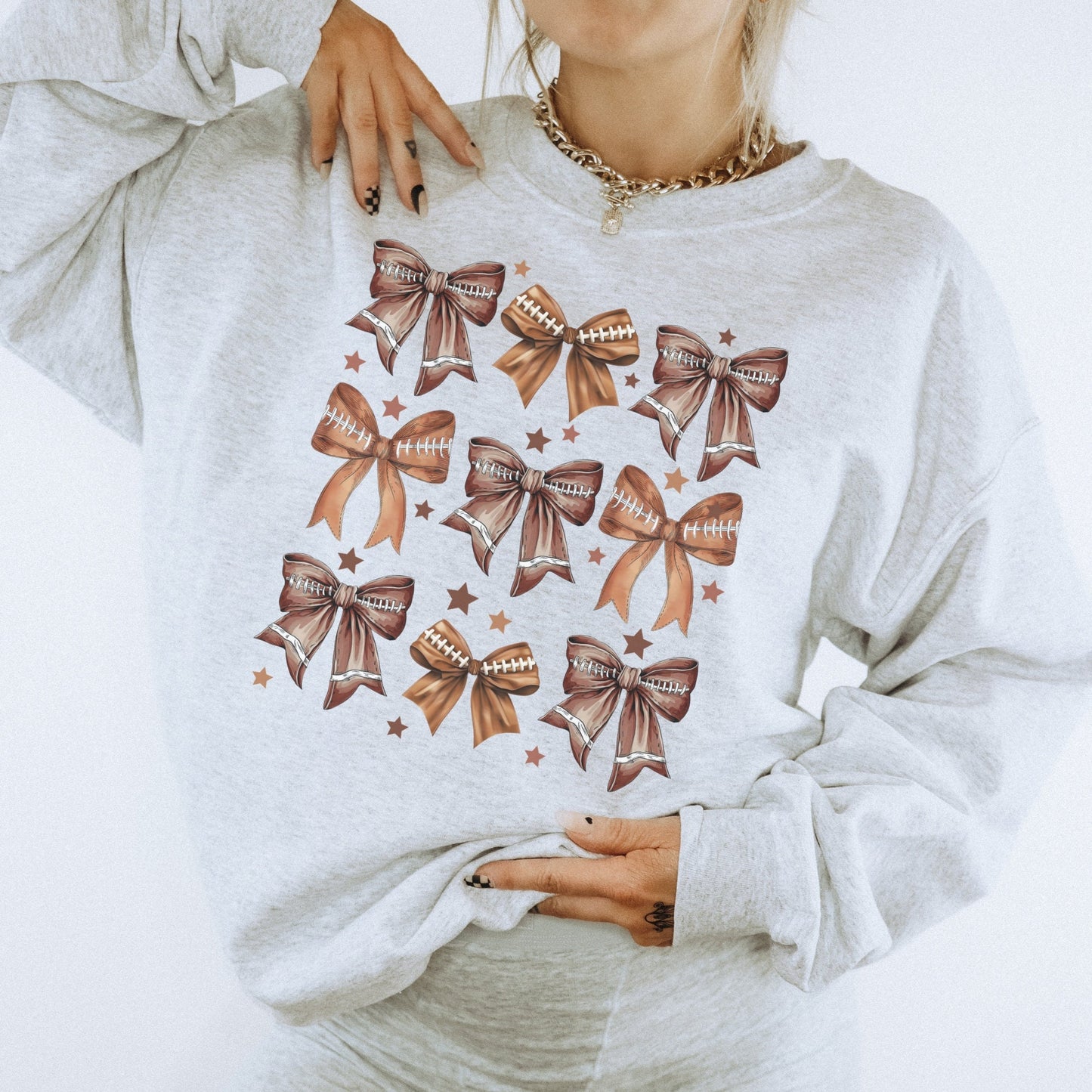 Football Bow Sweatshirt