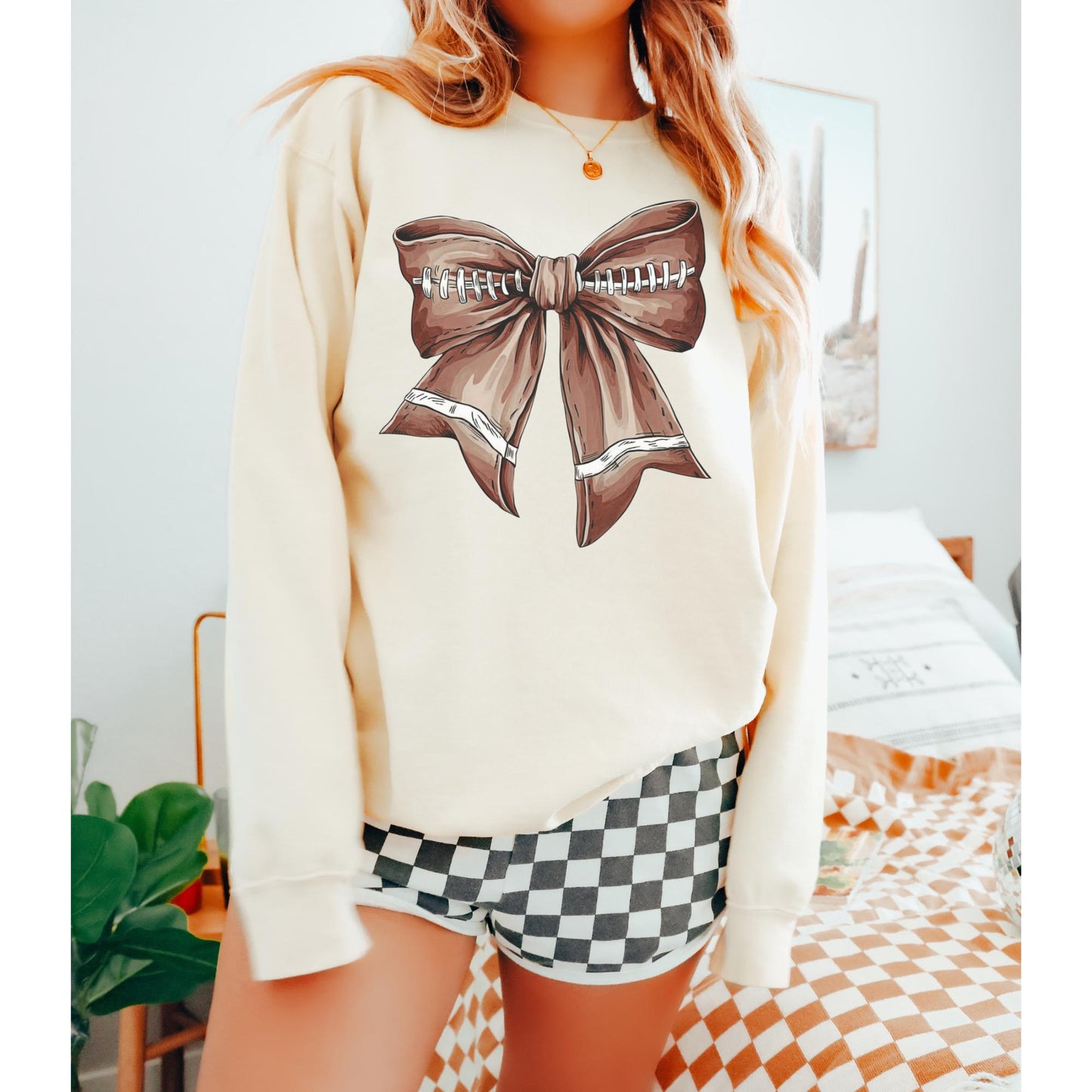 Football Bow Sweatshirt