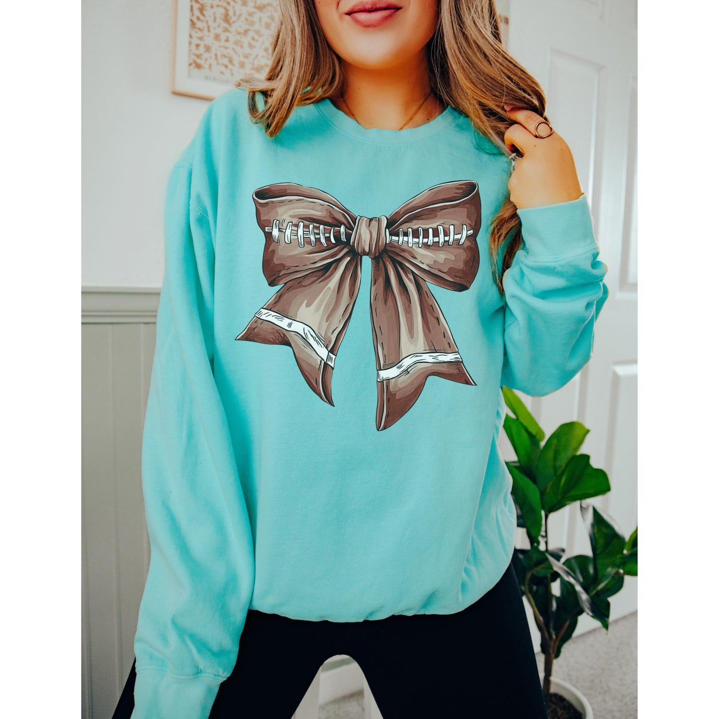 Football Bow Sweatshirt