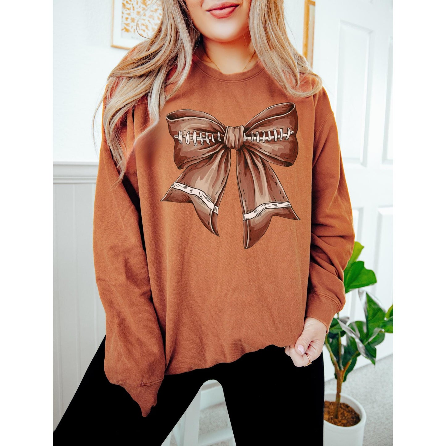 Football Bow Sweatshirt