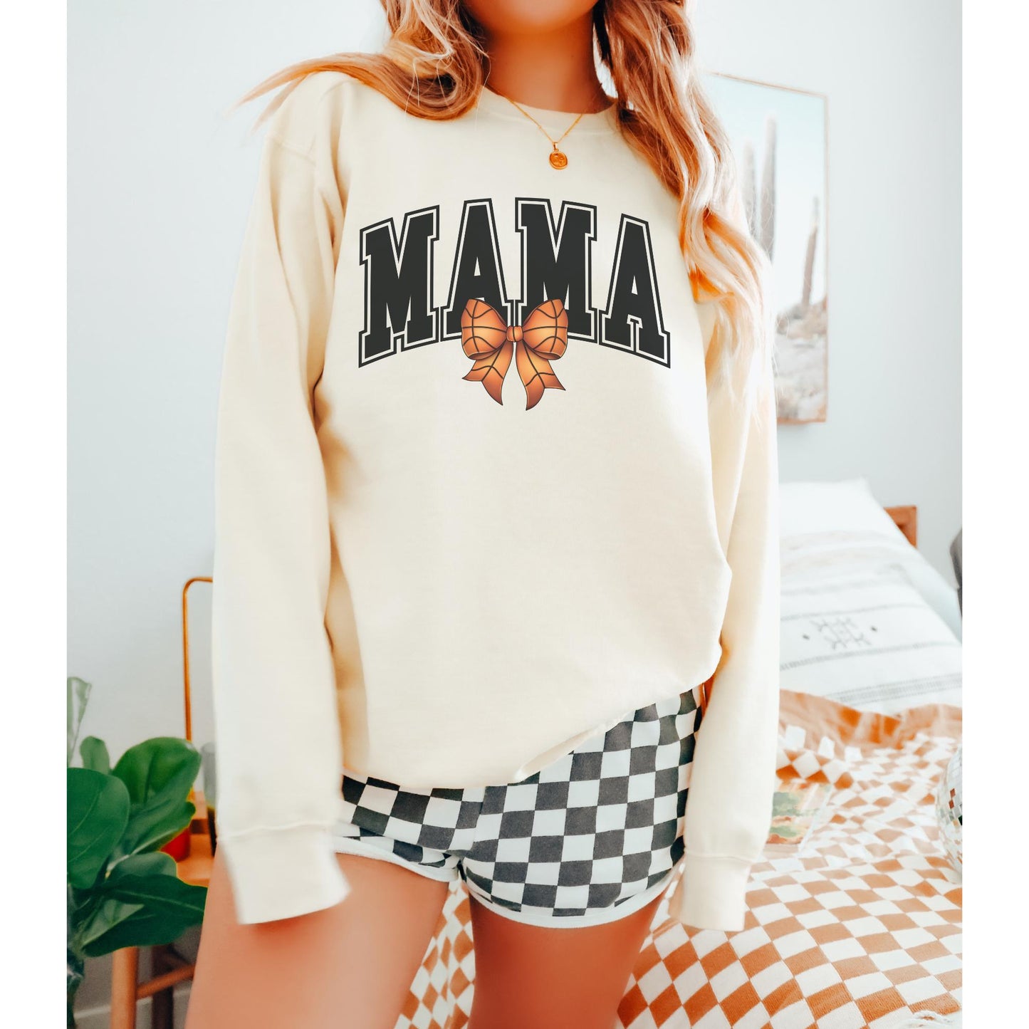 Basketball Mama Bow Sweatshirt