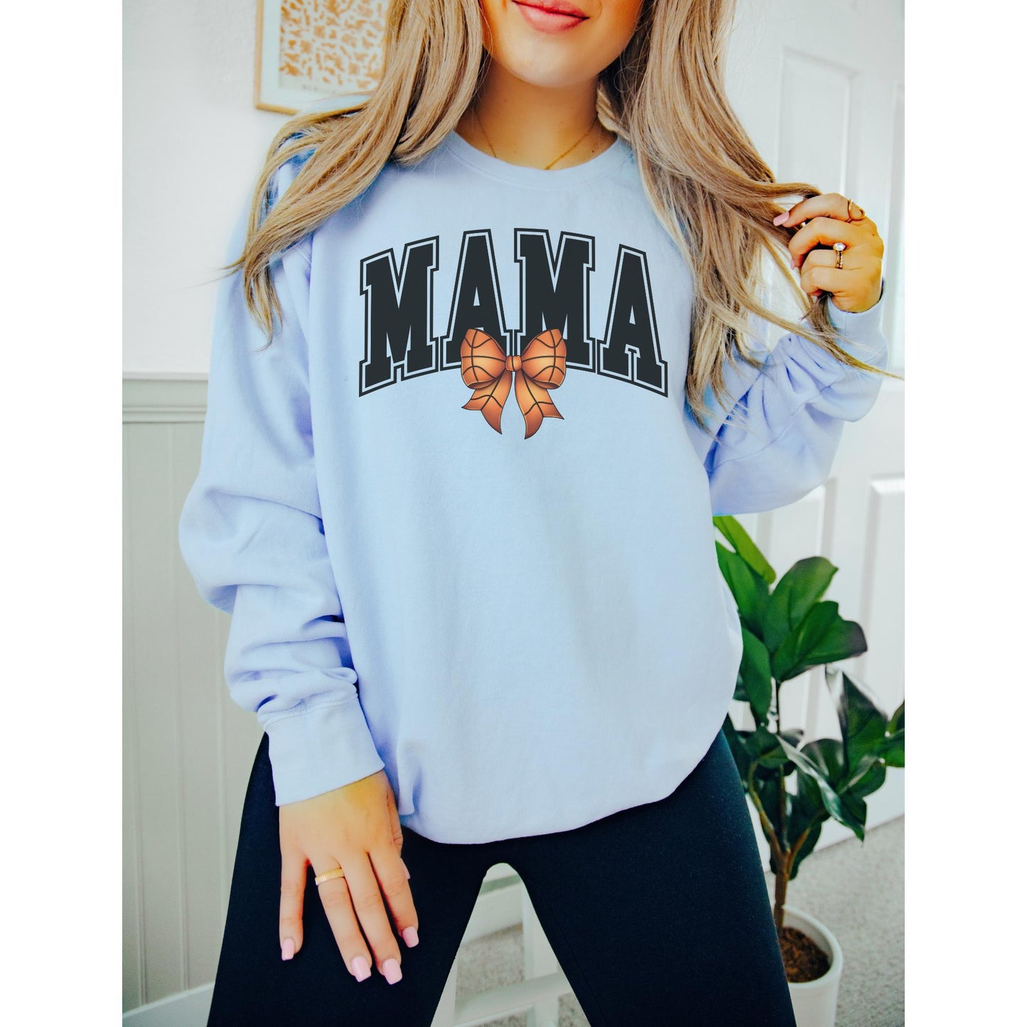 Basketball Mama Bow Sweatshirt