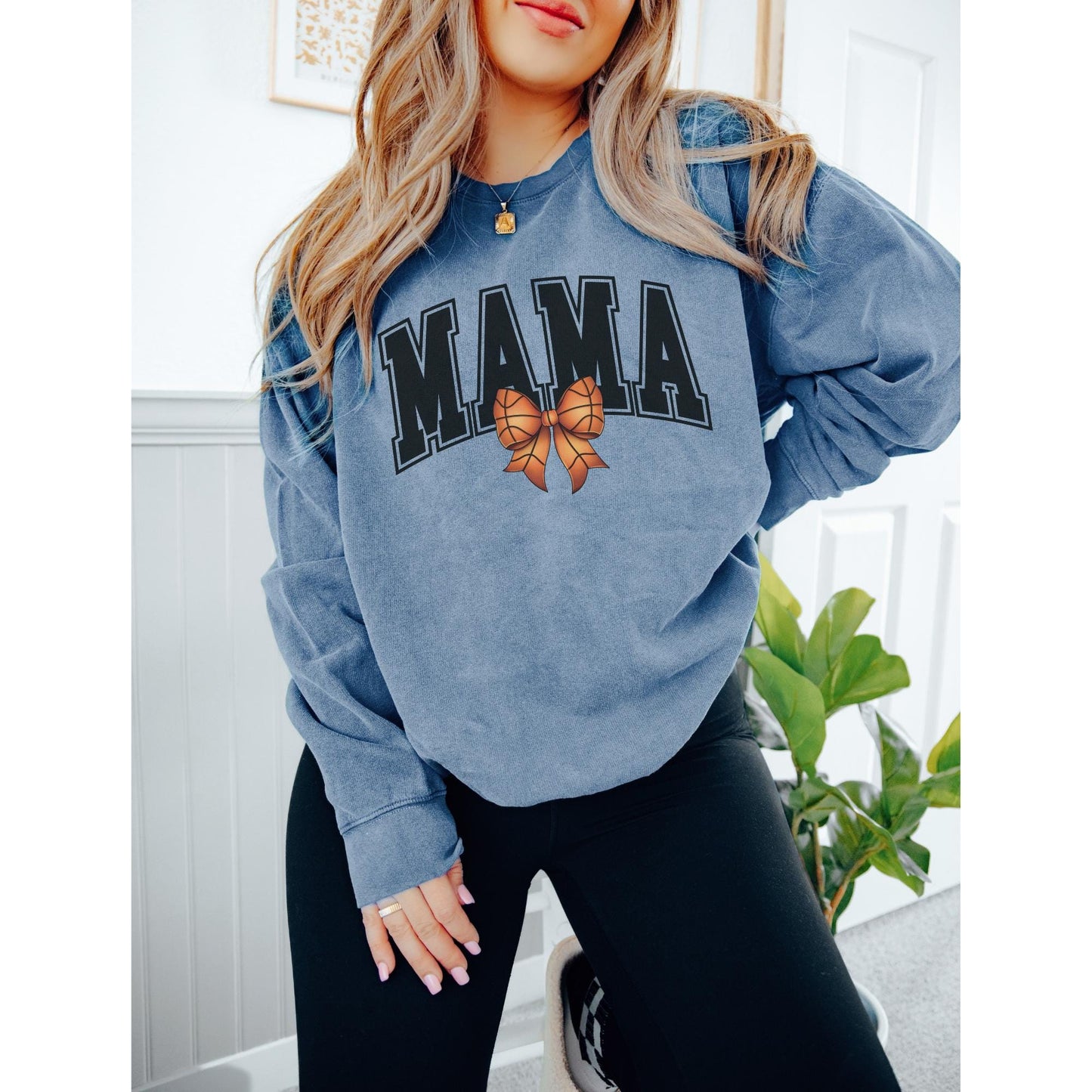 Basketball Mama Bow Sweatshirt