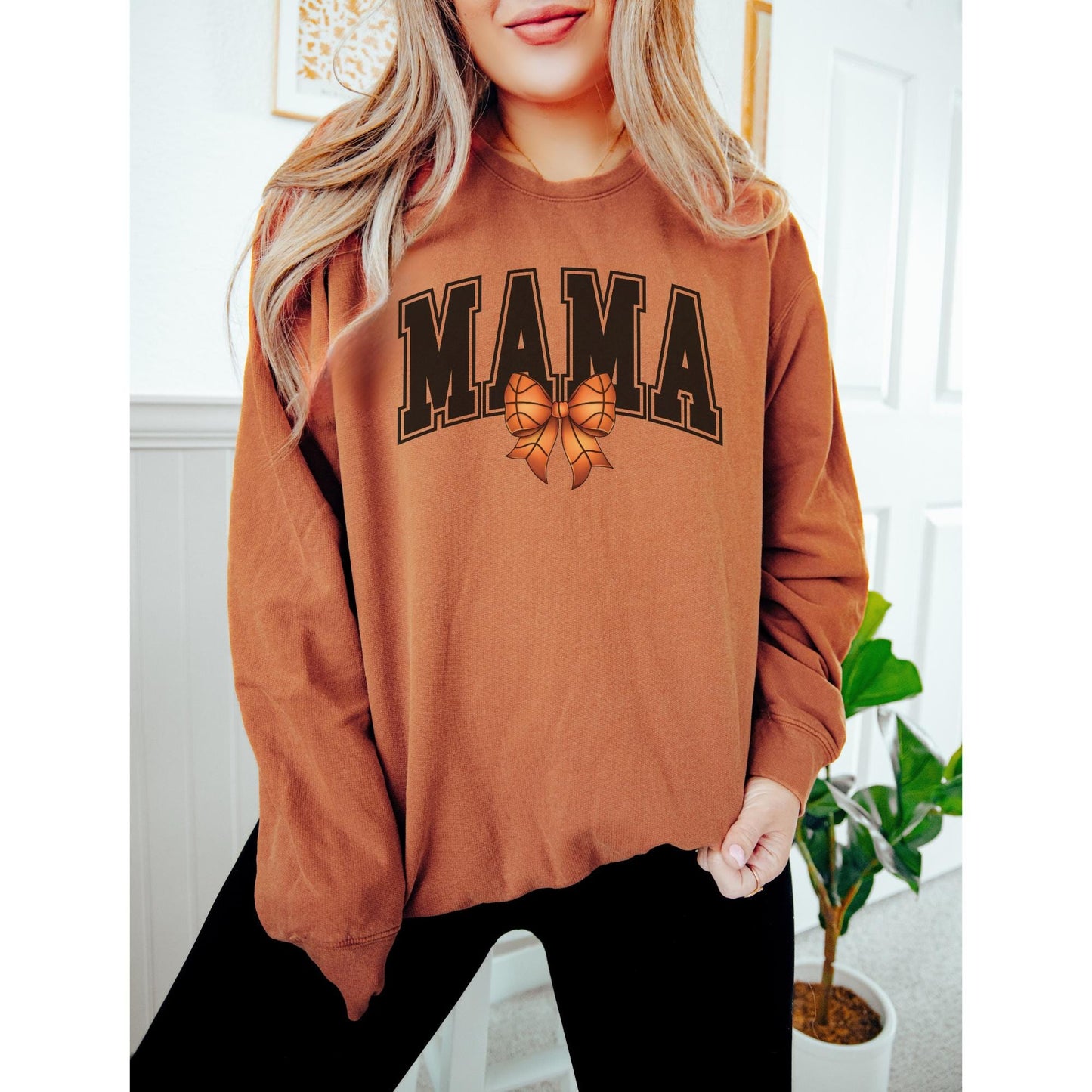 Basketball Mama Bow Sweatshirt