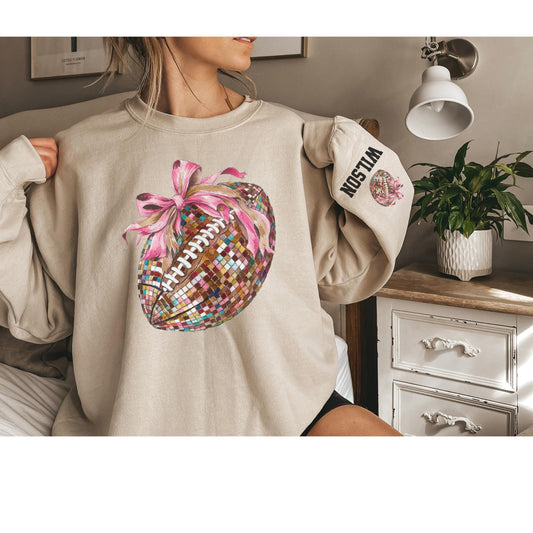 Disco Football Bow Sweatshirt