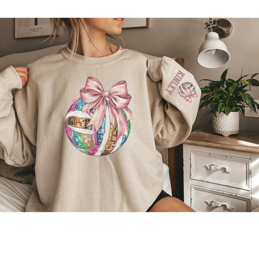 Volleyball Disco Bow Sweatshirt