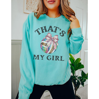 Volleyball Mom Disco Coquette Bow Sweatshirt