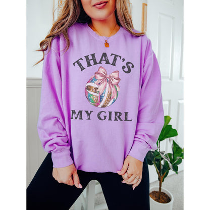 Volleyball Mom Disco Coquette Bow Sweatshirt