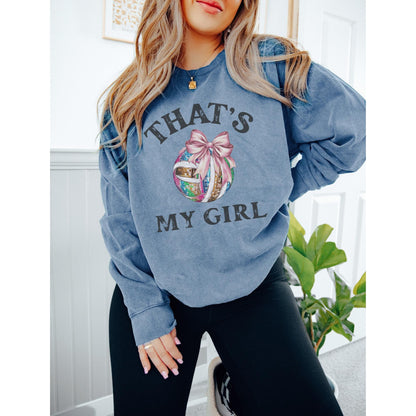 Volleyball Mom Disco Coquette Bow Sweatshirt