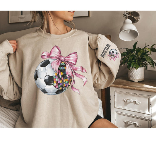 Soccer Disco Bow Sweatshirt