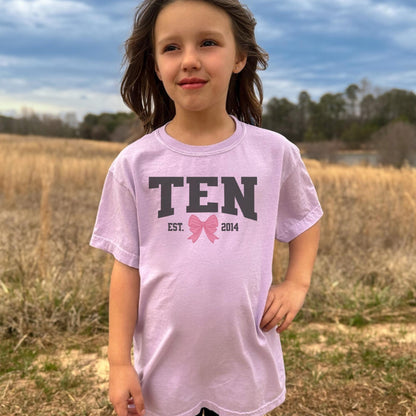 Coquette Bow Tenth Birthday Shirt