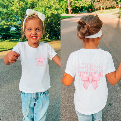 Personalized 3rd Birthday Bow Shirt