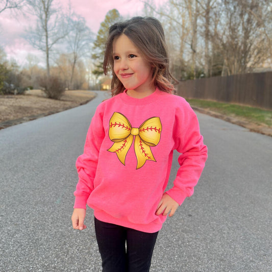 Softball Bow Sweatshirt