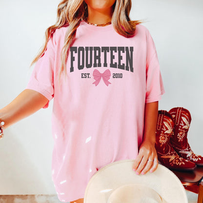 Coquette Bow Fourteenth Birthday Shirt