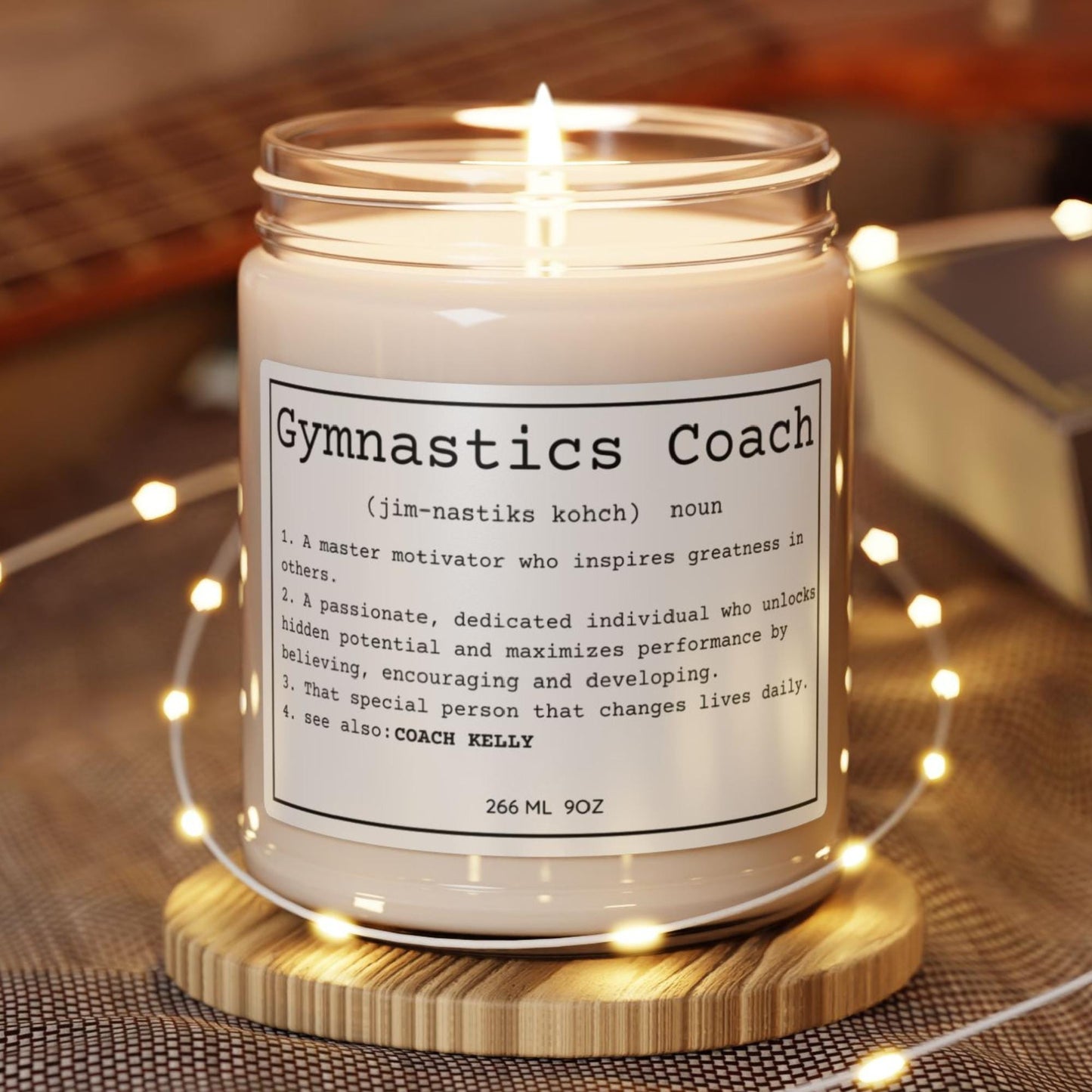 Personalized Gymnastics Coach Candle