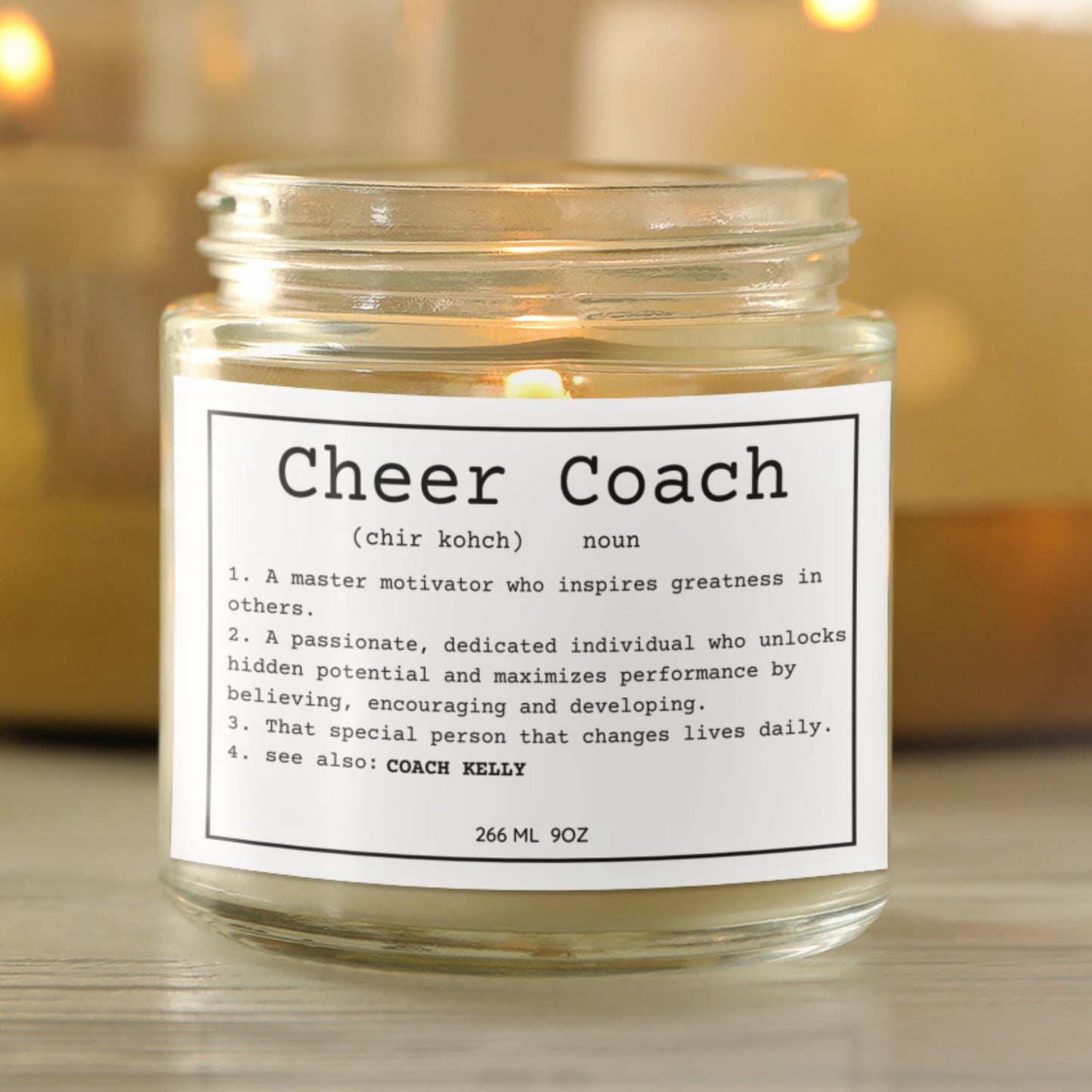 Personalized Cheer Coach Candle