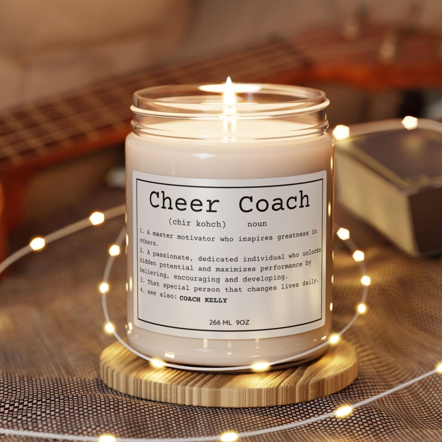 Personalized Cheer Coach Candle