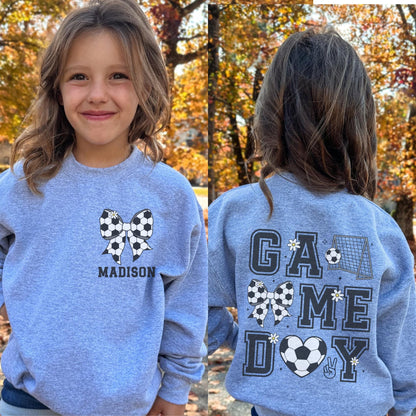 Personalized Soccer Bow Sweatshirt