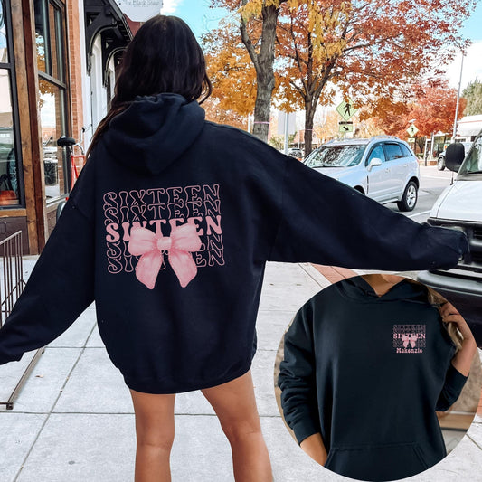 Personalized 16th Birthday Bow Sweatshirt