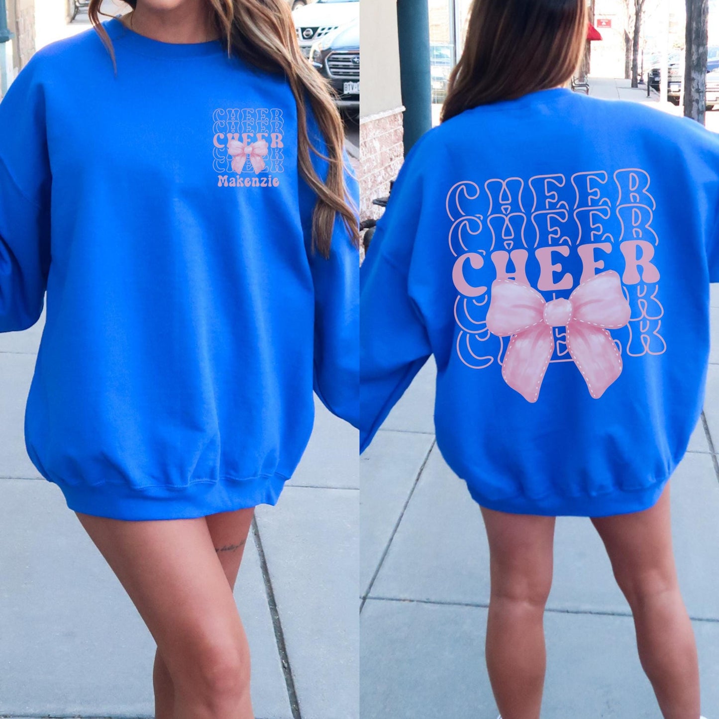 Personalized Cheer Bow Sweatshirt