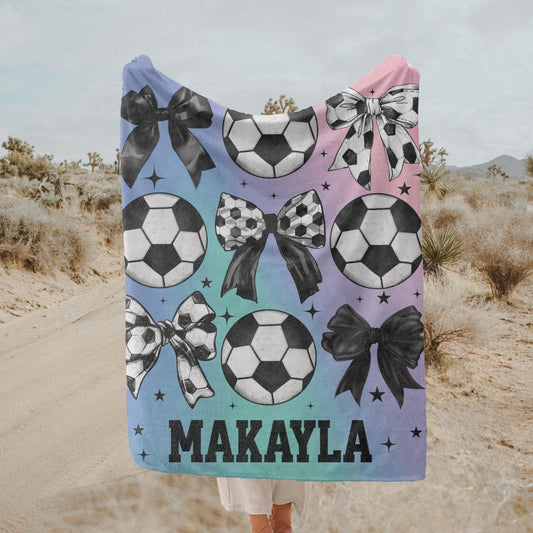 Personalized  Name Soccer Girls Blanket