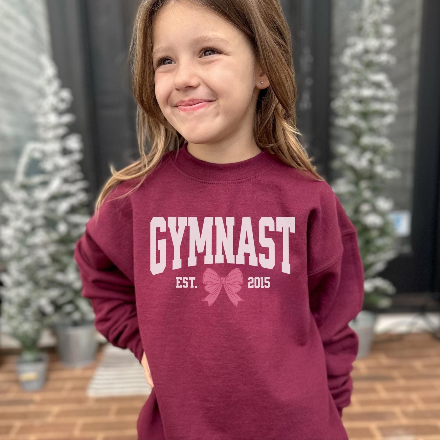 Custom Coquette Bow Gymnastics Sweatshirt