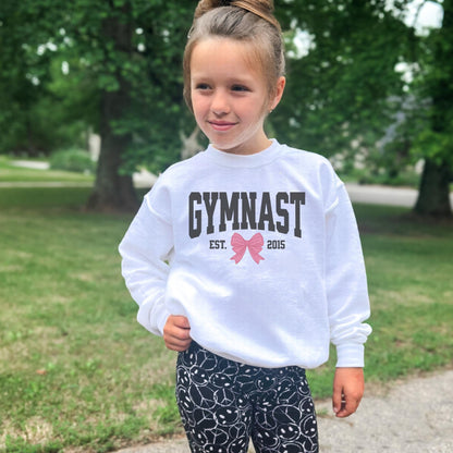 Custom Coquette Bow Gymnastics Sweatshirt